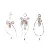 Girls Elegant Ballet Dance Shoe Keychain, Charm Pendnat Fashionable Bag Charm with Pearlescent Bowknot Designs