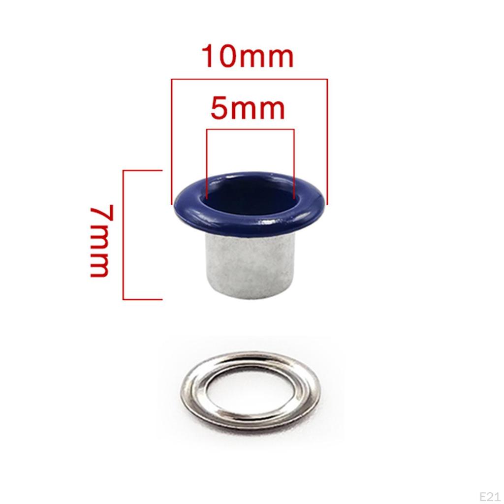 100 Pieces Grommets Metal Eyelets Round Shape Multifunction 5mm Tiny Grommet for Belt Clothing