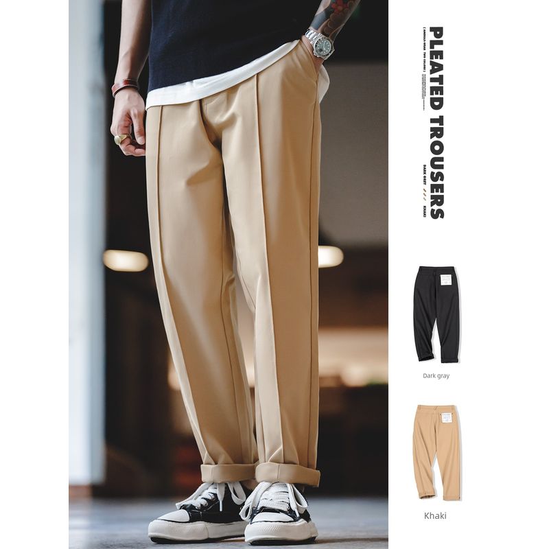 Marden Casual Three-Dimensional Single Pleated Drape Long Pants Parka