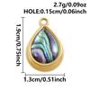 2pcs Different Shape Transparent Drip Oil Abalone Shell Charm Stainless Steel Charms For Jewelry Making Pendant DIY Accessories