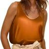 Sleeveless Satin Round Neck Women's Vest - European & American Style