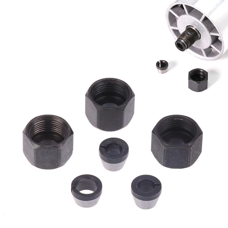 1 Set Parti per Fresatrice Elettrica 6Mm 6.35Mm 8Mm Mandrino a Pinza Macchina per Incisione Rifilatura Con Dado Adattatore per Punte da Router