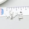 Set di 100 Ciondoli Gatto Farfalla Luna Argento Antico per Braccialetti e Collane Fai da Te