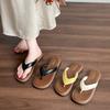 Retro beach flip-flops women's 2025 summer new outer sandals high-end flat casual sandals
