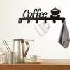 Wall-mounted Cup Holder - AIMOONSA - Coffee Cup Hook - 6 Hooks - Carbon Steel (manganese) - 43 X 14 X 3.5 Cm