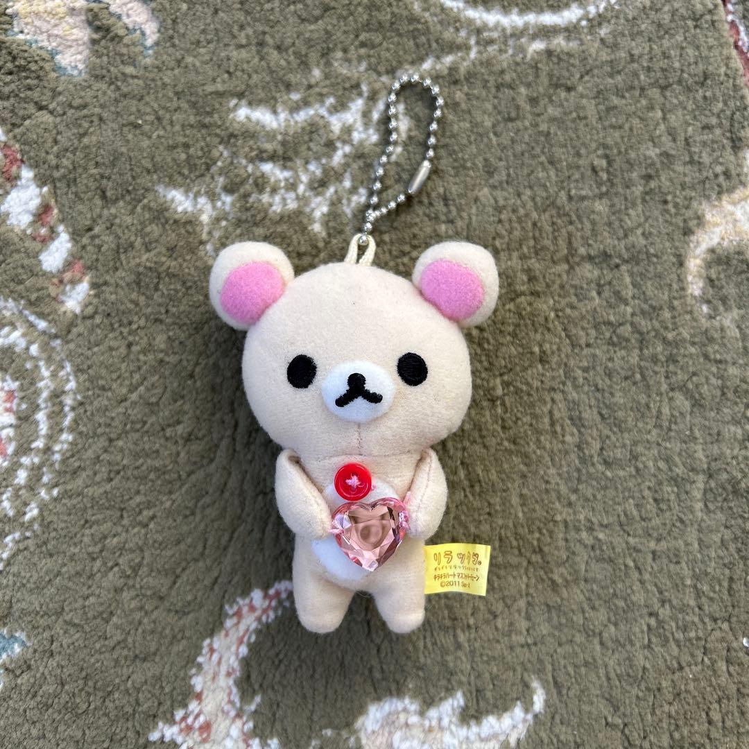Rilakkuma Korilakkuma Sparkling Heart Mascot Keychain San-X