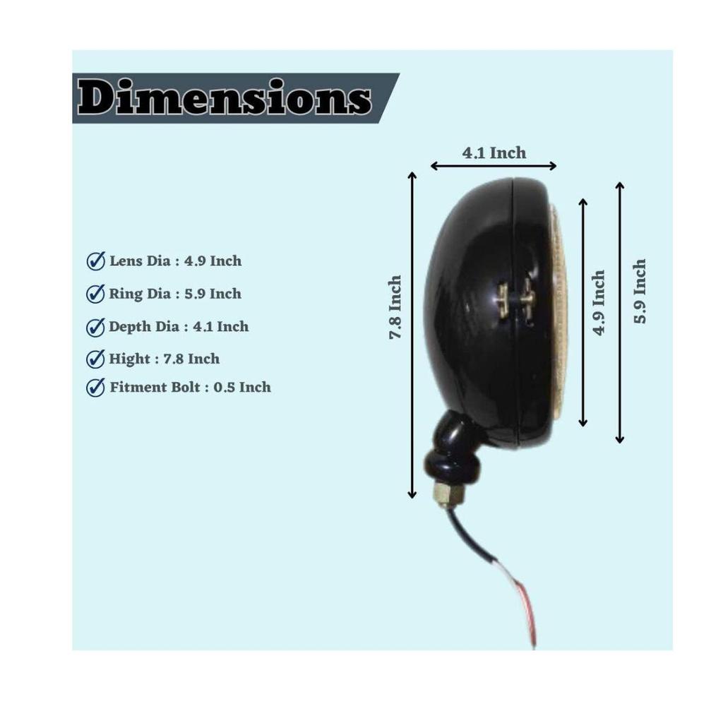 Massey Ferguson 35, 35X, 65, 765 Linke Traktor-Scheinwerfereinheiten – Kompatibel mit David Brown & Case/IH Modellen – 12V Glühbirnen – Schwarzes Gehäuse