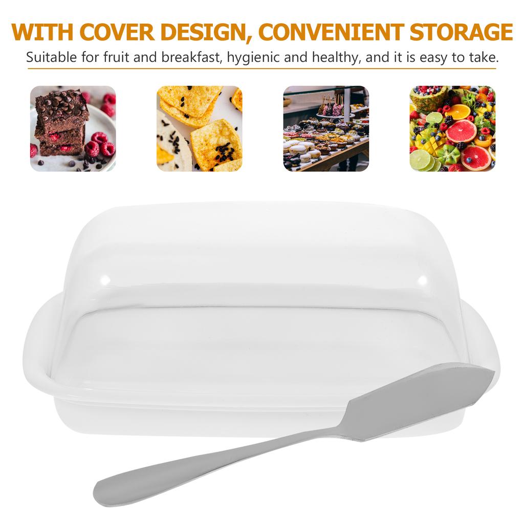 Butter Storage Box Sealing Dish Clear Serving Bowl Fridge Organizer Holder Saver Cutting
