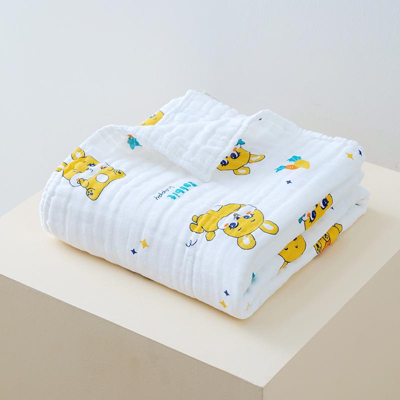 Newborn Six-Layer Cotton Gauze Bath Towel & Swaddle Blanket
