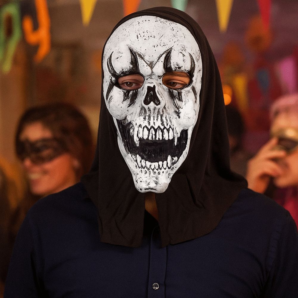 Unisex Halloween Skull Headwear Universal Halloween Latex Mask Screaming Zombie Mask  for Halloween