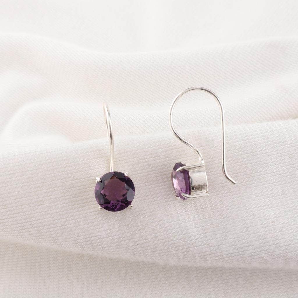 Amethyst Earrings Gemstone Jewelry, 925 Solid Sterling Silver Earrings, Gift For Women Handmade Earrings For Wedding Gift