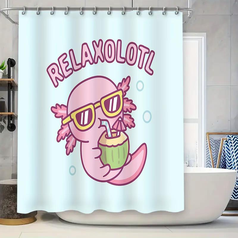 

Axolotl Bath Curtain Cute Salamander Shower Curtain Tropical Ocean Theme Bathroom Decor Waterproof Funny Pet Lover Gift W60H190(CM)-1 Pcs