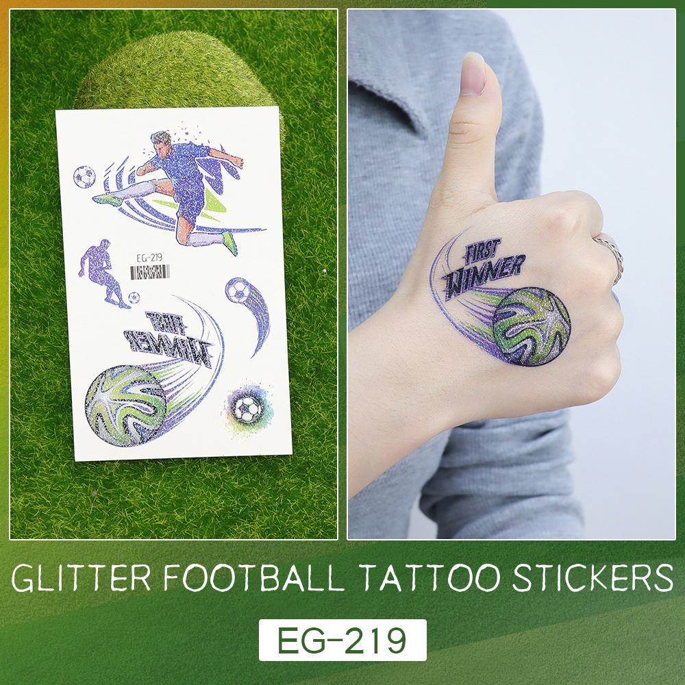 2026 World Cup Waterproof Glitter Football Face Tattoos