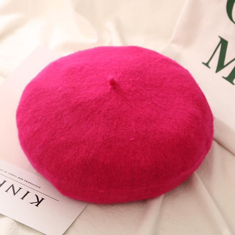 Women Wool Berets French Artist Style Warm Winter Beanie Hat Retro Plain Beret Solid Color Elegant Lady All Matched Autumn Caps