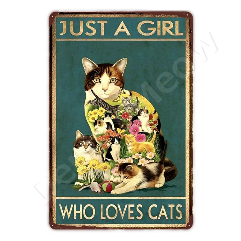 Vintage Metal Sign, That's What I Do I Play Guitar, Dancing Cat, Black Cat, Funny Tin Sign, Rustic Bar, Cafe, Home Decor Gift