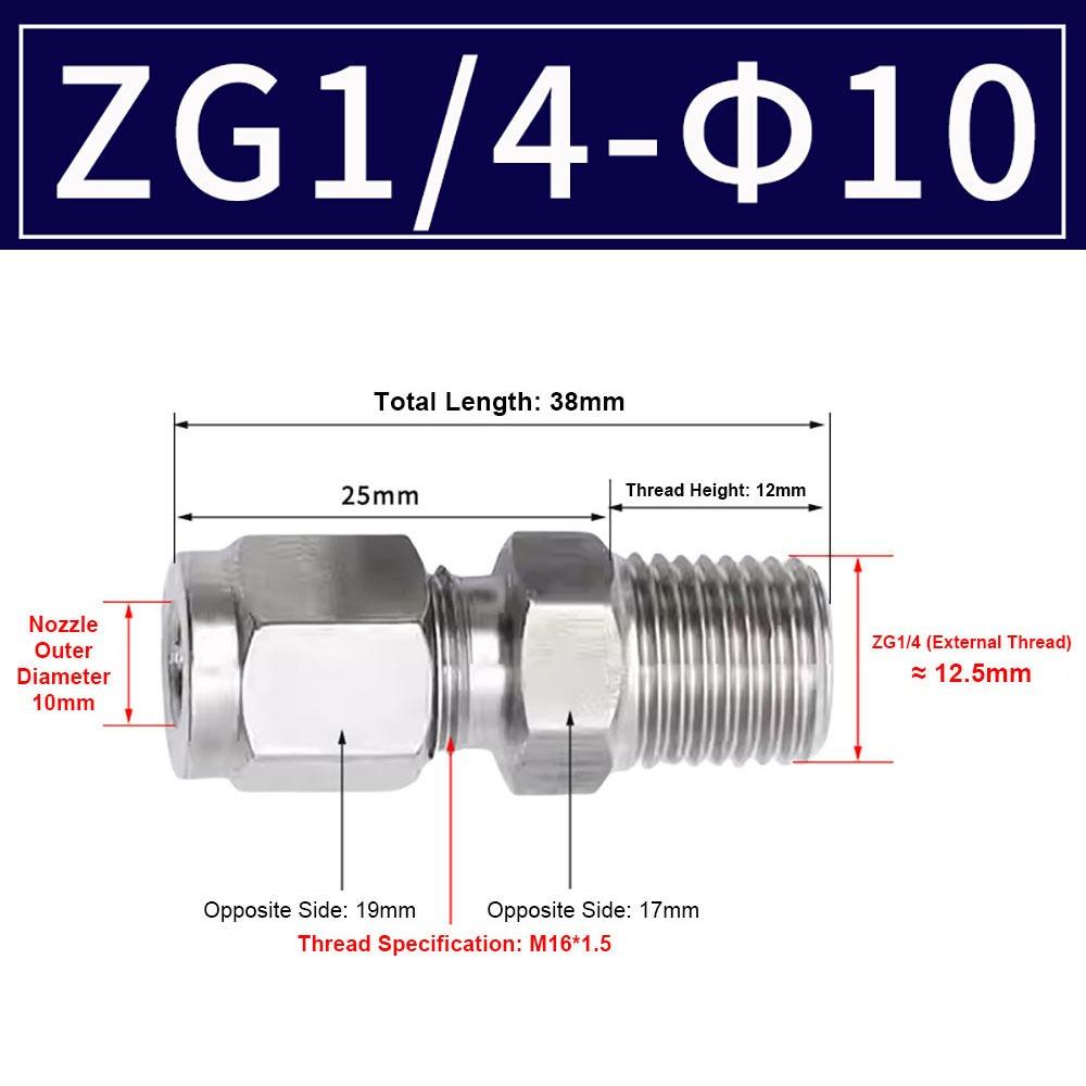 1Pcs Stainless Steel Quick Fitting 304 SS Metric ZG Pipe Fitting Tube Connector  for Oil Water Gas