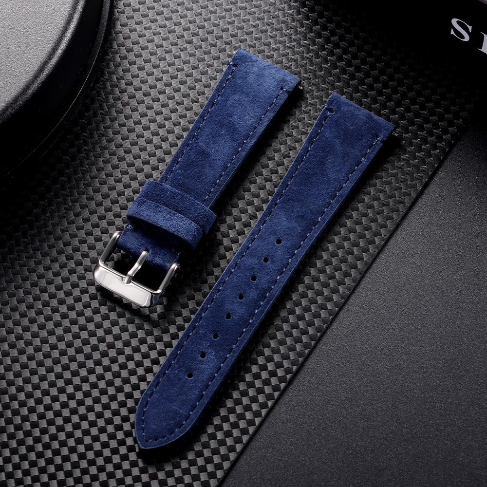 Wristband 20mm 22mm Soft Suede Watch Strap Gray Brown Watch Band Quick Release Calfskin Bracelet for Omega Women&Men Accessories