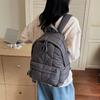 Nylon Space Cotton Shoulder Bag Solid Color Student Schoolbag Vintage Padded Coat Backpack  Travel