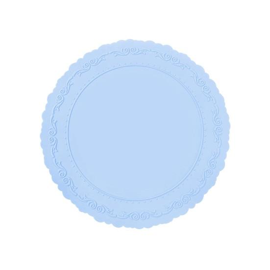 

Ізольована підставка під чашку Силіконова Овальна Протиковзка Термостійка Підставка під тарілку Покращений Дизайн Проти Зморшок Кухонна Декоративна Протиковзка Килимок Round синій