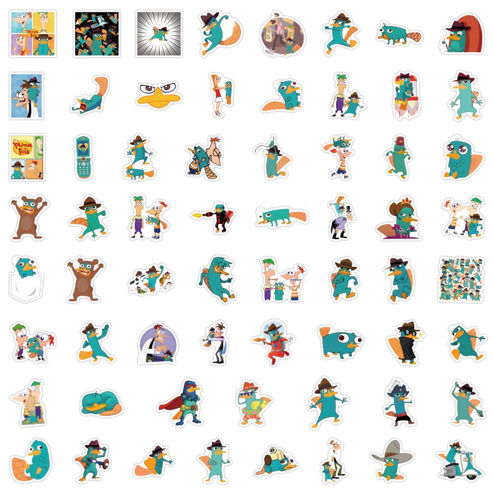 

55 Perry the Platypus Waterproof Stickers for Stationery, Water Cups, and Computers