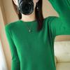 Round Neck Thin Sweater Spring and Summer Loose Versatile Knitted Long-sleeved Knitted Base Shirt Fashionable Top