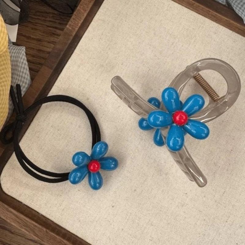 Sky Blue Flower Hair Claw Clips Sweet Girls Clamp Barrettes Exquisite Elegance Shark Crab Clips Women Hair Accessoires