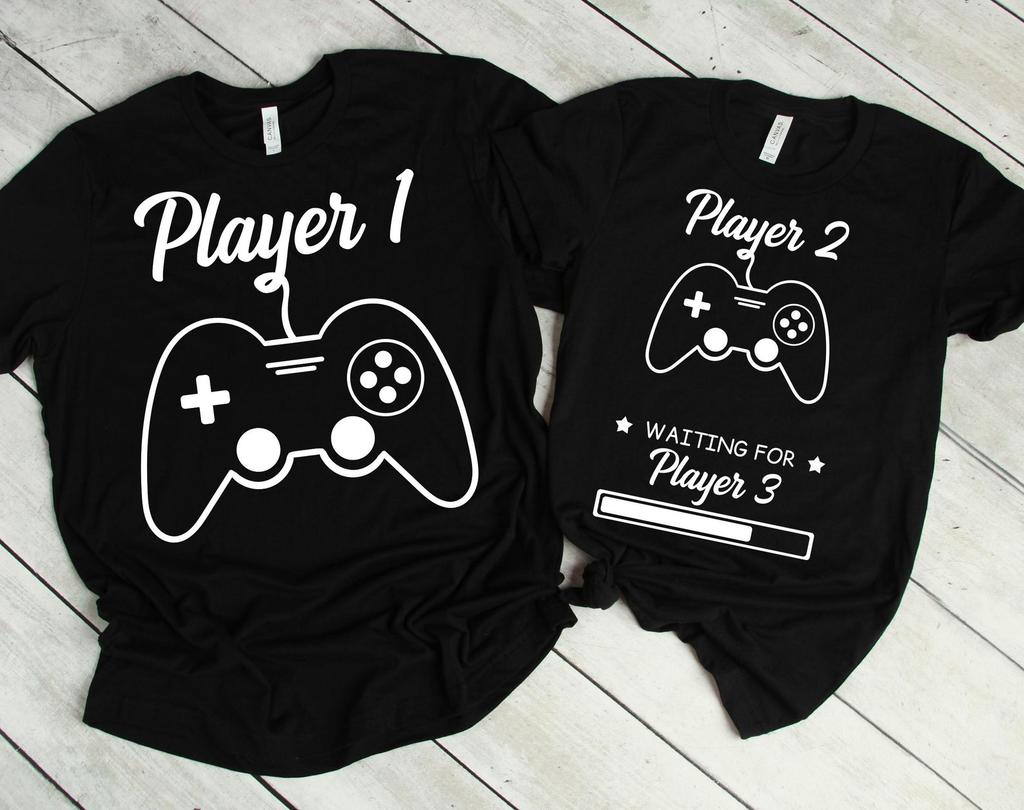 Player 1 Player 2 Shirts, Couple Shirt, Pregnancy Shirt, Funny Couples Shirts, Matching Shirts, Pregnancy Announcement