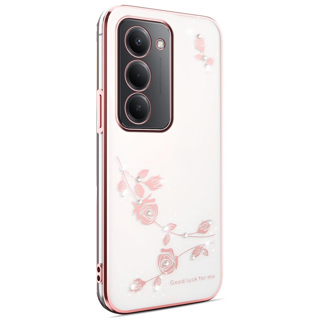 For Xiaomi Redmi 15 4G (EU) (171mm) Case Flower Rhinestone Decor TPU Phone Cover