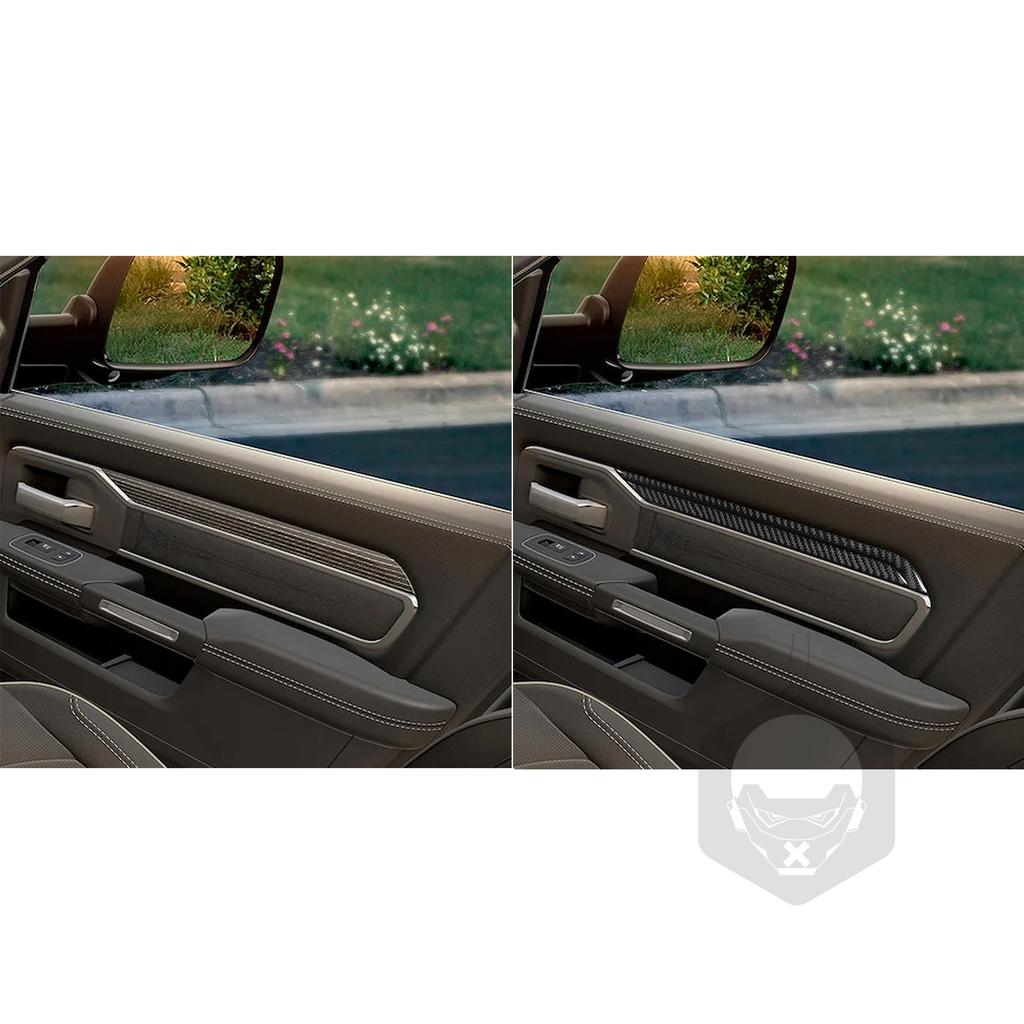For Dodge RAM 1500 2500 3500 2019-2023 Carbon Fiber Front Inner Door Panel Decorative Cover Car Accessories Decoration Sticker