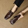 Fashion 2025 New Spring Designs Cow Leather Women Shoes Round Toe 1cm Heel Women Flats Shoes for Women Fashion Loafers Genuine Leather