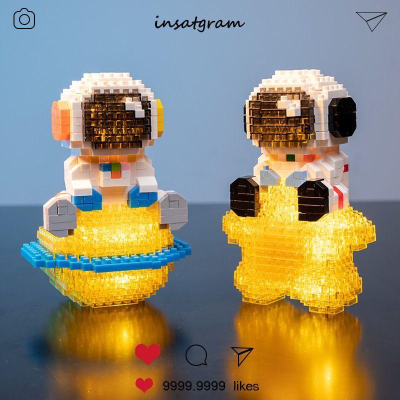

Мини алмаз строительные блоки, совместимые с Lego, симпатичная светящаяся игрушка-головоломка с фигурками астронавтов, образовательный мультяшный подарок для детей и детей