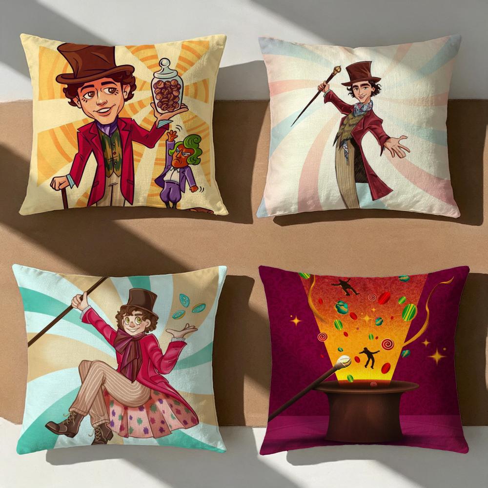 Tvshow Wonkas Cushion Cover Pillow Cover Nordic Minimalist Throw Doublesided Print Cushion Case For Sofa Bedroom Decor