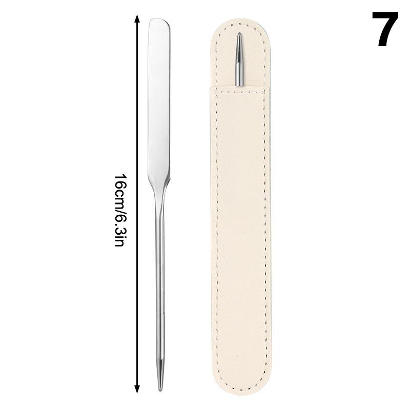 Stainless Steel Guasha Scraper With Pu Leather Bag Metal Spatula Facial Massager Beauty Facial Skin Care Tools Guasha Board