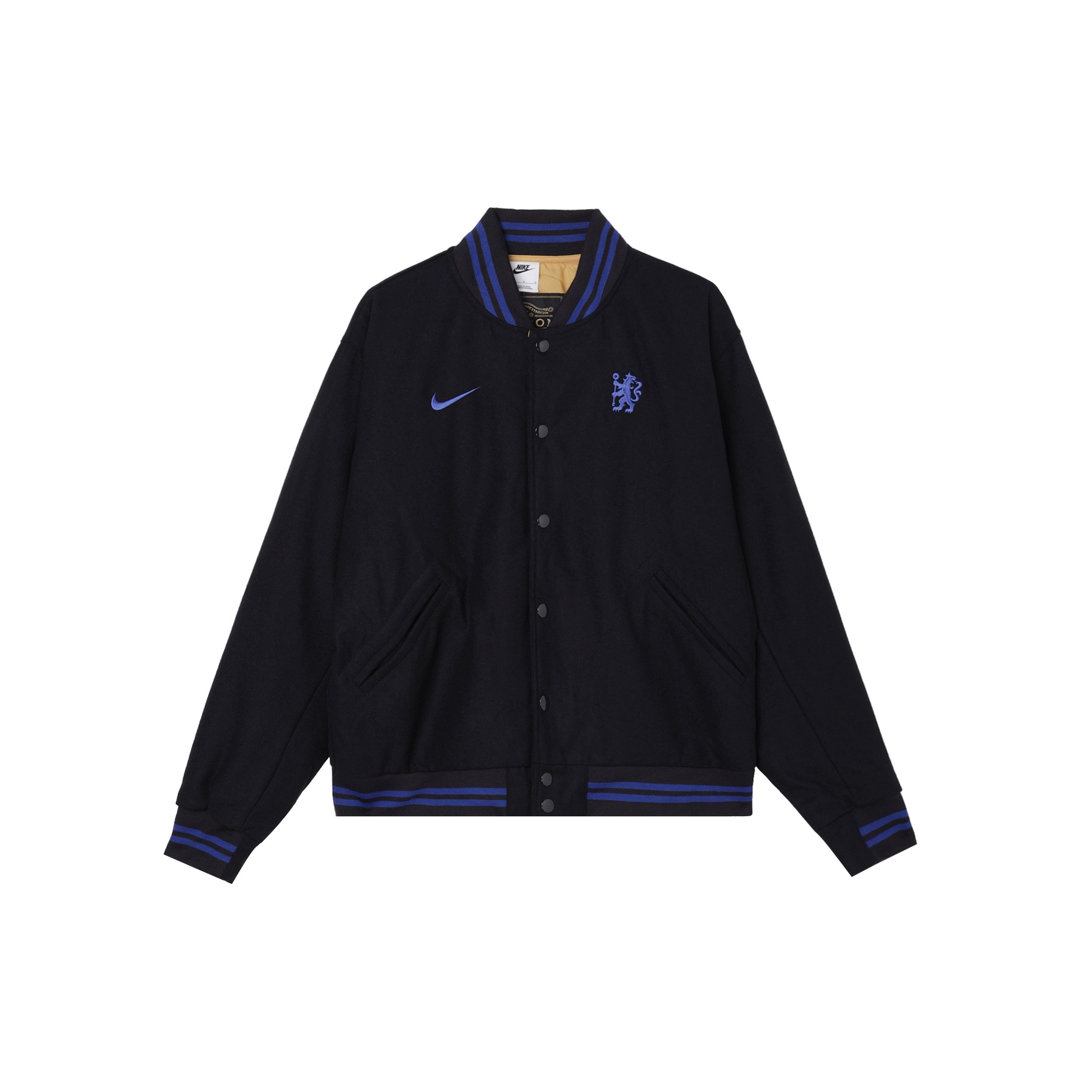 

Куртка мужская Nike Chelsea Color Block Stand Collar с вышитым логотипом, повседневная, цвет асфальтово-синий FB2132-426 L