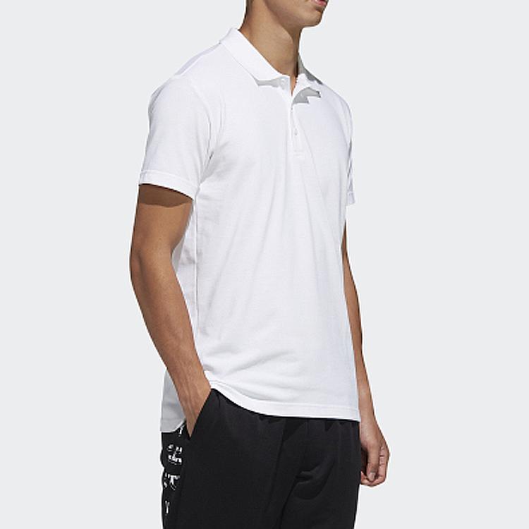 Adidas Polo Shirts Men's White Polo Collar Moderate Straight Fit FM5421
