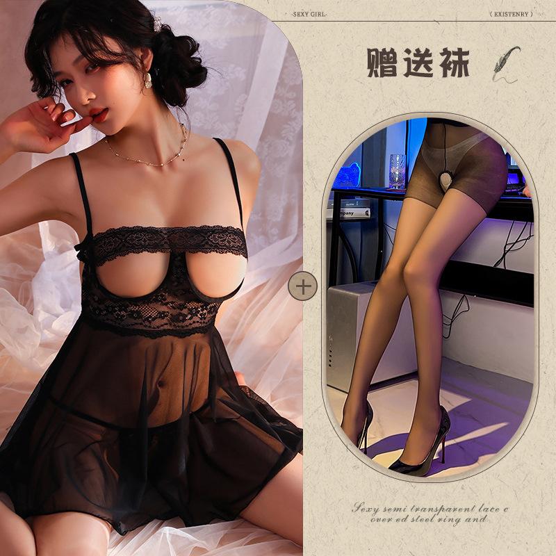 Sexy Erotic Underwear Sexy Perspective Mesh Lace Temptation Hollow Open File