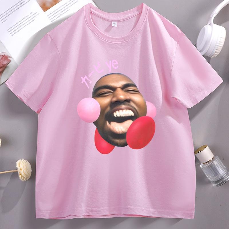 Funny Kirbye Graphic TShirt Kanye Parody Meme T Shirt Women Casual Cotton Comfortable T Shirts Soft Short Sleeve Male Clothing