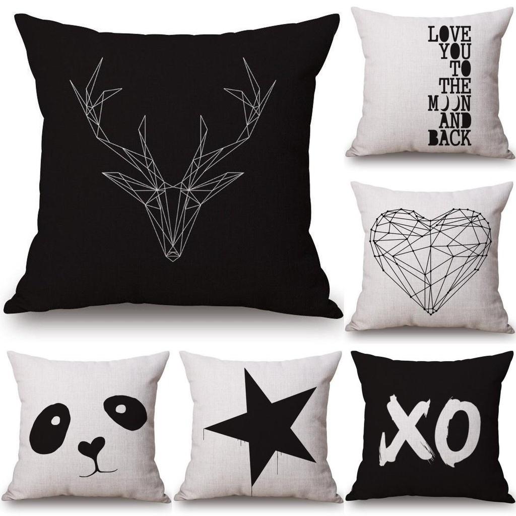 Luxurious Nordic Style Black Letter Digital Print Cushion Cover For Home Decor