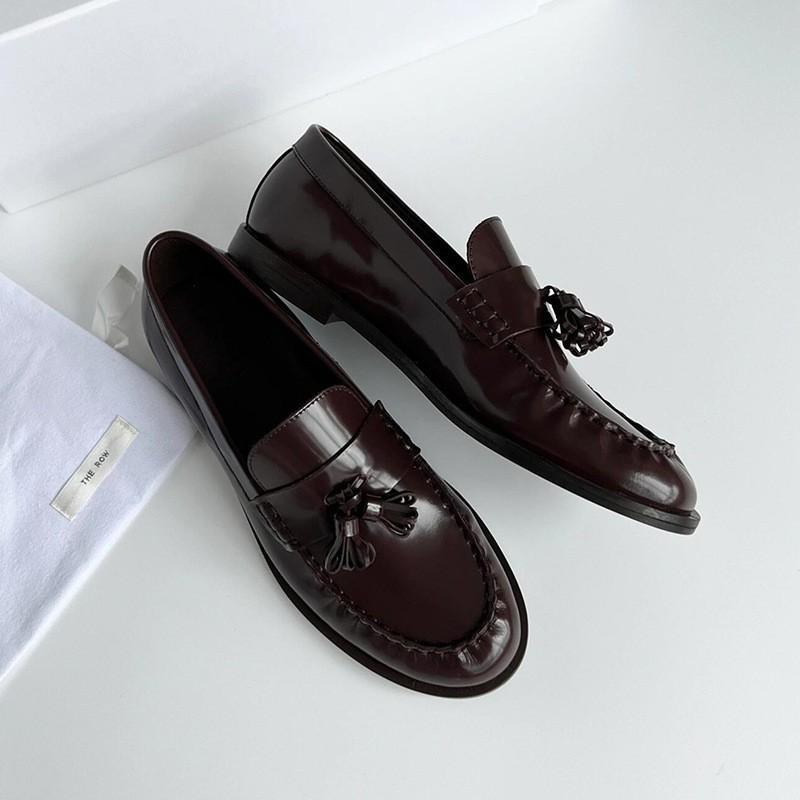 

Cowhide version~ Kendou same eel leather loafers women s leather pleated commuting British fringed small leather shoes single shoes 40