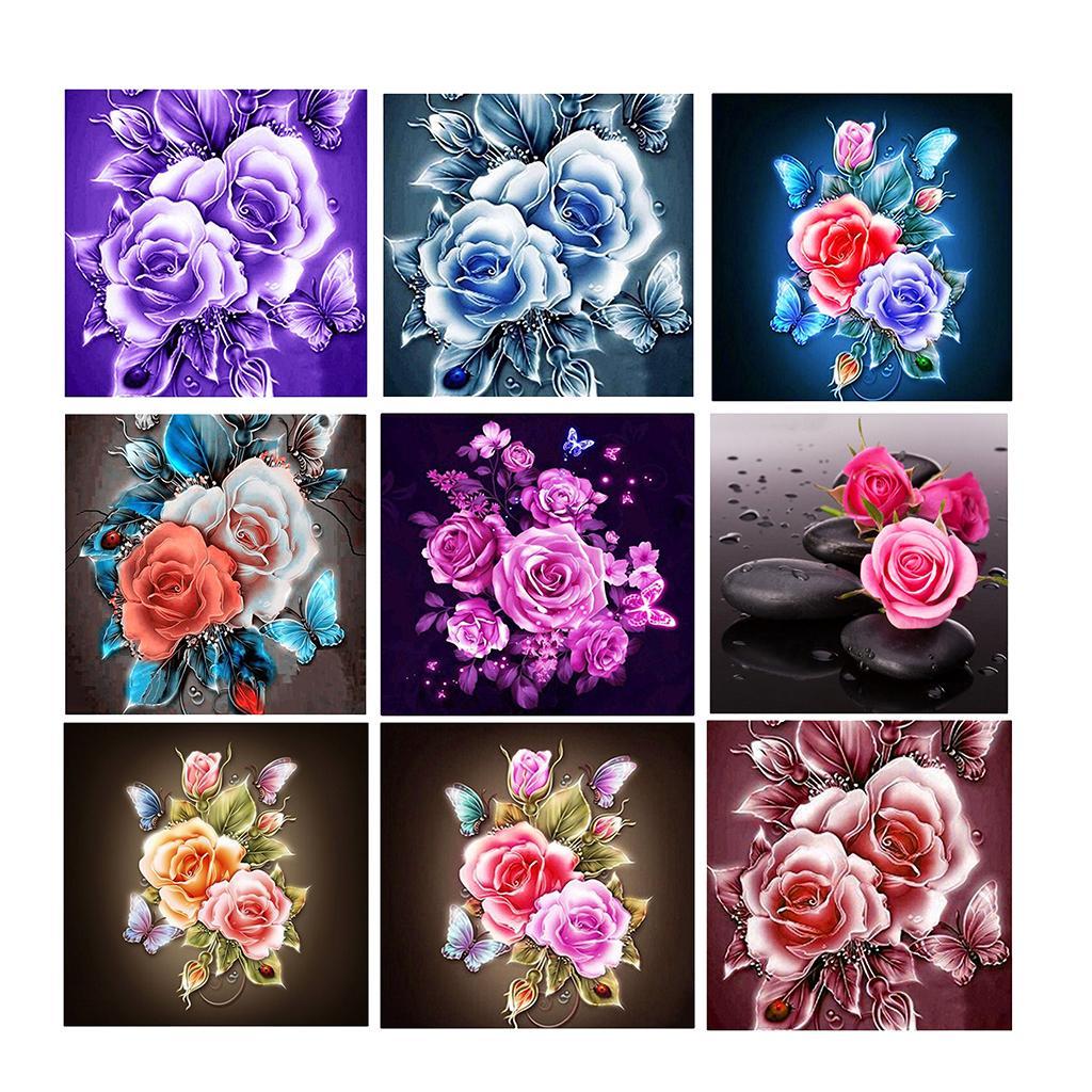 Rose Rhinestone Picture of Crystal Embroidery x30cm