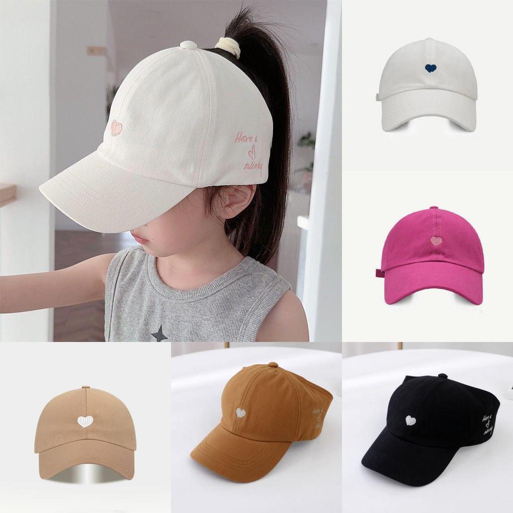 Childrens Sun Hat With Embroidered Heart Pattern For Summer Sun Protection And Breathability