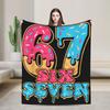 Six Seven 67 Steal A Brainrot Meme Flannel Blanket Warm Throw Blanket for Bedroom Decorative Novelty Bedspread Sofa Bed Cover