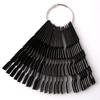 150 Black False Nail Tips Fan with Removal Ring Fake Nails Nail Art Practice Display Nail Polish Color Chart Manicure Tool