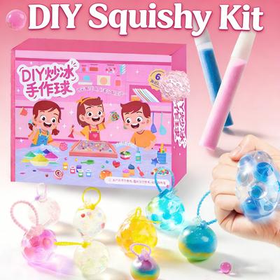 Diy Squishy Making Kit Cat Paw Sparkling Stress Sphere Handmade Material Pack Press Fidgeting Toy Stress Relief Creative Gift For Kid
