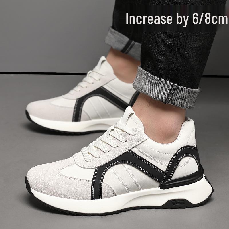 Men's 8cm Height-Boosting Korean Style Casual Skate Sneakers