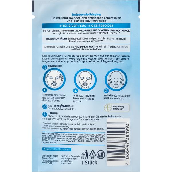 Germany DM Balea Balea Aqua Moisture Mask Pack 1St