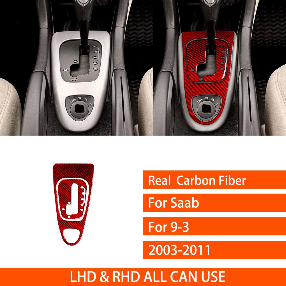 For Saab 9-3 2003-2011 Real Carbon Fiber Sticker Transmission Gear Shift Panel Trim Cover Car Accessories Interior Decorative