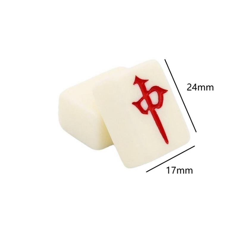 Mahjong Sets Brettspiel Mit Großer Aufbewahrungstasche Tragbares Tischspiel Mit 144 Melaminharz-Mahjongsteinen Für Familienfreizeit