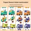 Transforming School Bus Inertia Toy Car - Reversible Deformation, Large Size, Press and Pull-back Action for Kids