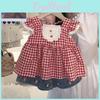 Charming Kids Summer Outfit Set With Cute Korean Inspired Short Sleeves And Comfortable Cotton Shorts For Girls